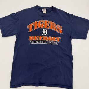Vintage Detroit Tigers T Shirt Mens XL MLB Graphic Navy USA Tee